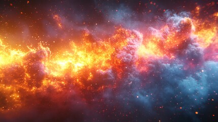 Abstract fire and smoke nebula