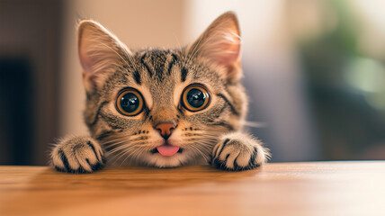 Naklejka premium いたずら好きな子猫の愛らしい表情