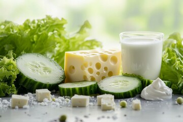 Dairy, veggies, healthy eating, kitchen, freshness