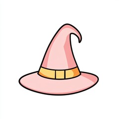 Fototapeta premium witch hat, a simple line drawing, flat design style, pastel colors, white background