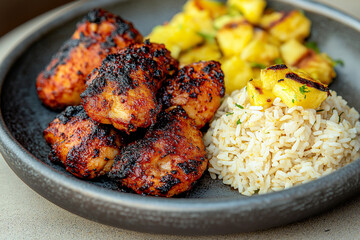 Grilled Chicken with Pineapple and Rice: A Flavorful Dish