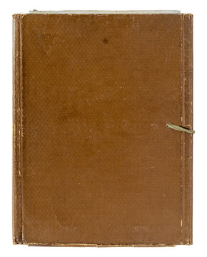 Shabby brown vintage closed paper folder top view isolated