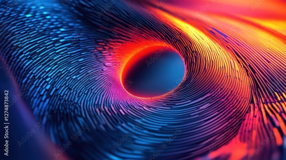 Poster abstract vibrant tunnel: a mesmerizing journey through color and form
