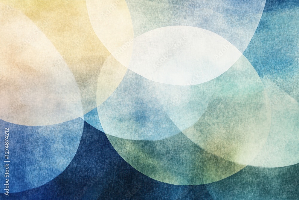Aufkleber abstract background displaying overlapping white circles and blue tones