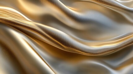 Fototapeta premium Elegant Gold Satin Fabric Texture with Soft Waves and Shimmers for Background and Design Projects