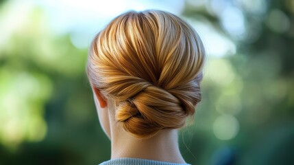 A fashionable low bun with artistic braided details in the front for a trendy appeal