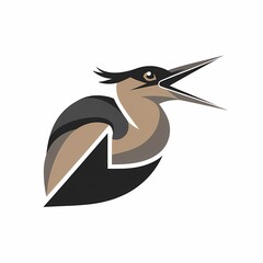 Fototapeta premium Minimalist Bittern Bird Logo Design