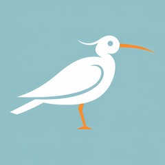 Minimalistic Curlew Bird Logo Design