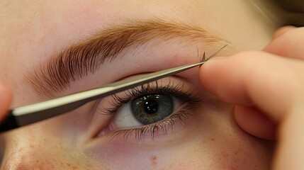A spoolie and small scissors working together to create a polished eyebrow look
