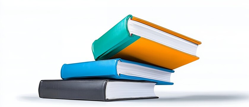 Stack of Colorful Notebooks on a Clean White Background Displaying Vibrant Covers