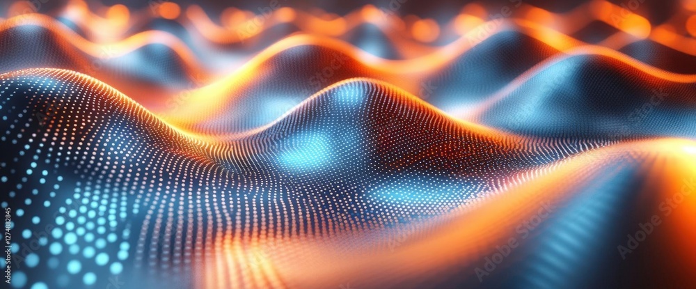 Poster abstract glowing data wave pattern