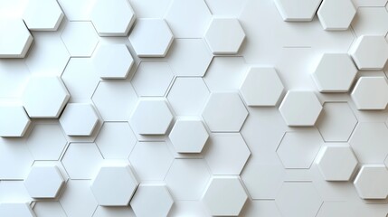 Naklejka premium Abstract white hexagonal pattern creating a modern, minimalist background