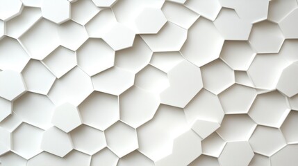 Abstract white hexagonal pattern creating a modern textured background
