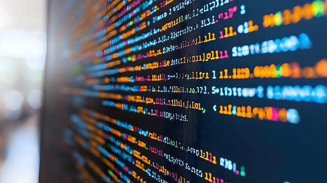 The code and cursor flashing on the programmer's screen