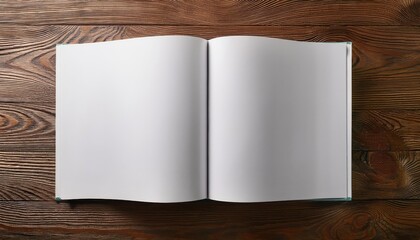 Minimalist Composition StrippedDown Catalog of Magazines and Books Resting on a Worn Wooden Background, Emanating a Calm and Introspective Mood