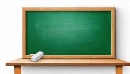 Realistic Vector Illustration of a Blank Chalkboard in a School Classroom Capturing the Essence of Learning Opportunity and Fresh Start with Subtle Textures and Shadows, Perfect for Digital Art,