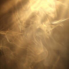 Fototapeta premium The image features soft, swirling golden smoke or mist, creating an ethereal and atmospheric effect.