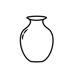 Vase Lineart Icon Vector 