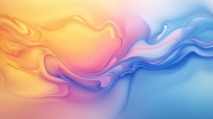 Fototapeta premium Abstract colorful waves blending orange, pink, and blue hues