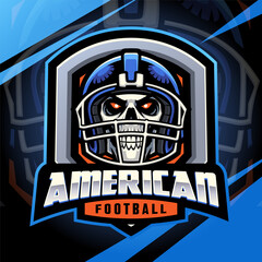 Skull american football mascot logo design