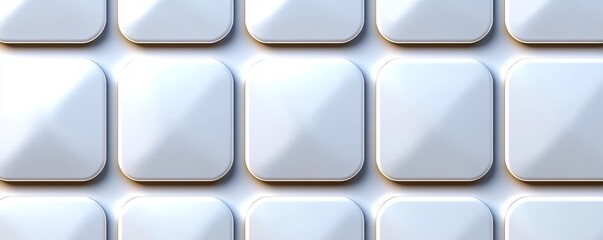 White Rounded Square Grid Pattern Background Modern and Minimalist Design 3D Rendering Detailed Texture
