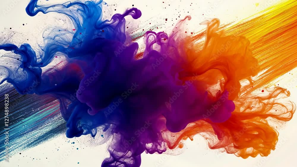 Poster colorful abstract swirls blend together creating a vibrant display of motion and creativity