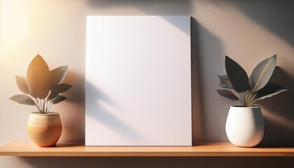 Minimalist Achievement Poster Sleek White Frame Holds a Blank Landscape A Certificate, Perfect for Digital Art, Home Decor, or Design Inspiration