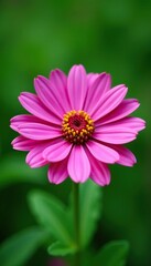 Obraz premium Stunning pink-gazania flower with delicate petals on green background, petals, details, green