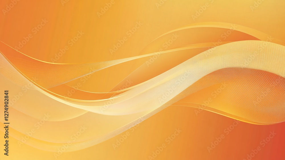 Aufkleber abstract golden gradient background with smooth wavy shapes and fine mesh details