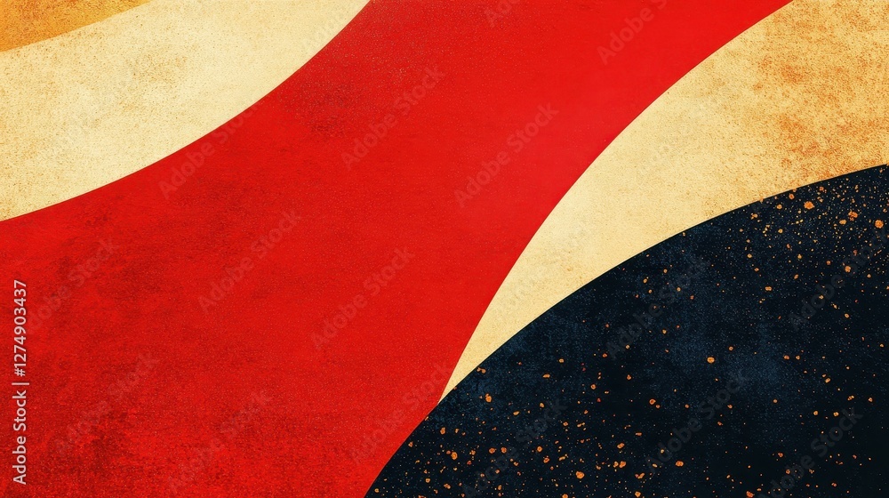 Poster abstract background featuring curved shapes and textures in various colors