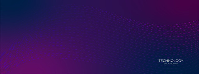Dark blue purple technology abstract wavy halftone dots background