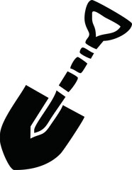 Shovel Icon. Gardening Vector Illustration. Construction Equipment Sign & Symbol.