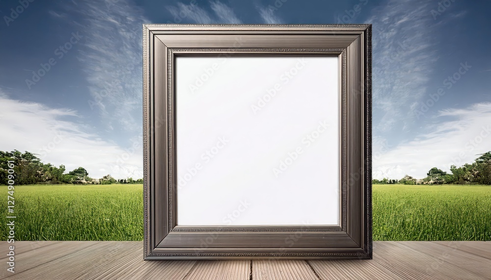Poster Blank Picture Frame Template for Adding Image or Text Minimalist White Frame Embracing Creative Potential as a Versatile Artistic Canvas in a Modern Setting