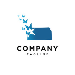 Kansas Butterfly Logo Icon Vector