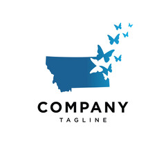 Montana Butterfly Logo Icon Vector