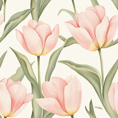 Obraz premium Pink tulips a graceful floral design in light pink with soft petals