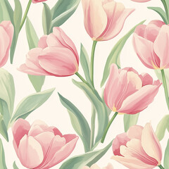 Pink tulips a graceful floral design in light pink with delicate blooms
