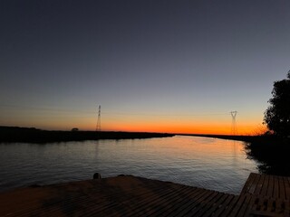 sunset over the river