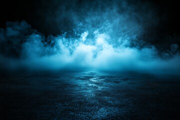 Obraz premium Blue smoky night road background texture