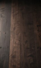 Wooden plank on dark wooden background with a subtle sheen, black background, plank