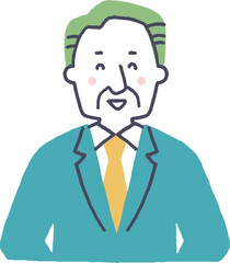 笑顔のスーツ姿のシニア男性