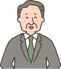 笑顔のスーツ姿のシニア男性