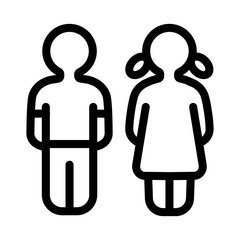 icon depicting a boy and a girl symbolizing children and pediatric care.