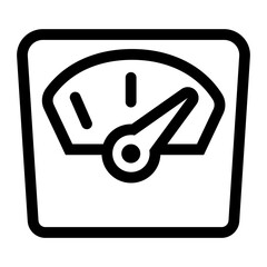 icon depicting a weighing scale symbolizing weight management and health monitoring.