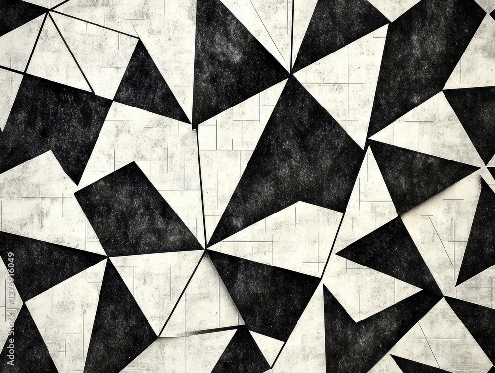 Poster abstract geometric pattern with distressed texture