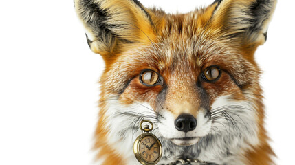 Naklejka premium Pocket Watch Dangling on transparent background PNG.