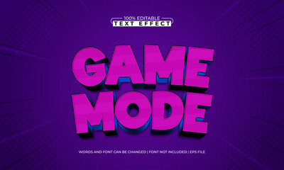 game mode editable text effect with a play and kids text style