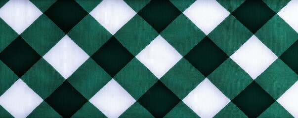 Classic Green and White Gingham Pattern Background Texture Creates a Timeless and Versatile Aesthetic Design
