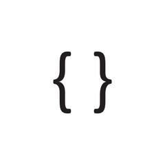 Curly braces, curly brackets icon.simple flat black trendy style illustration for web and app..eps