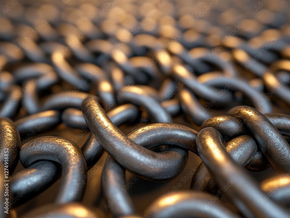 Poster interlocking chain links: a visual representation of strength and connection